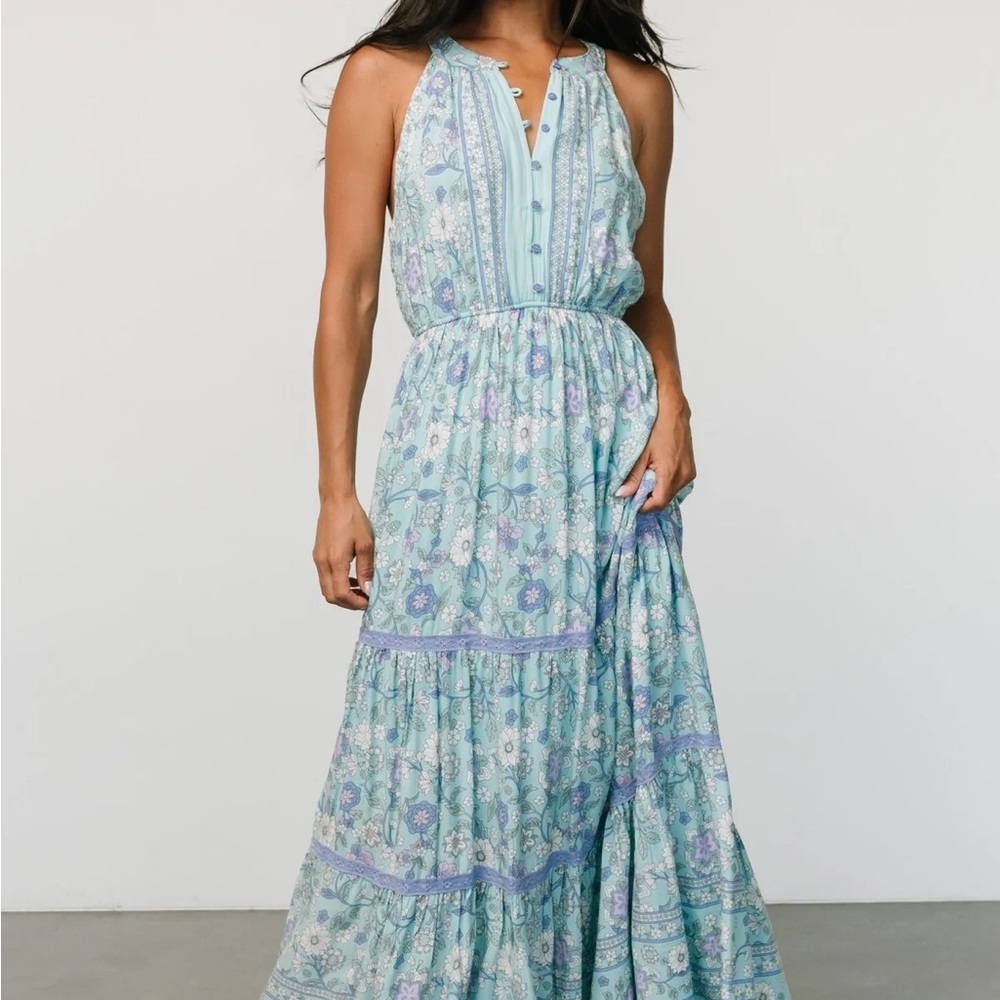 Baltic Born Floral Maxi Dress in Light Blue and Lavender